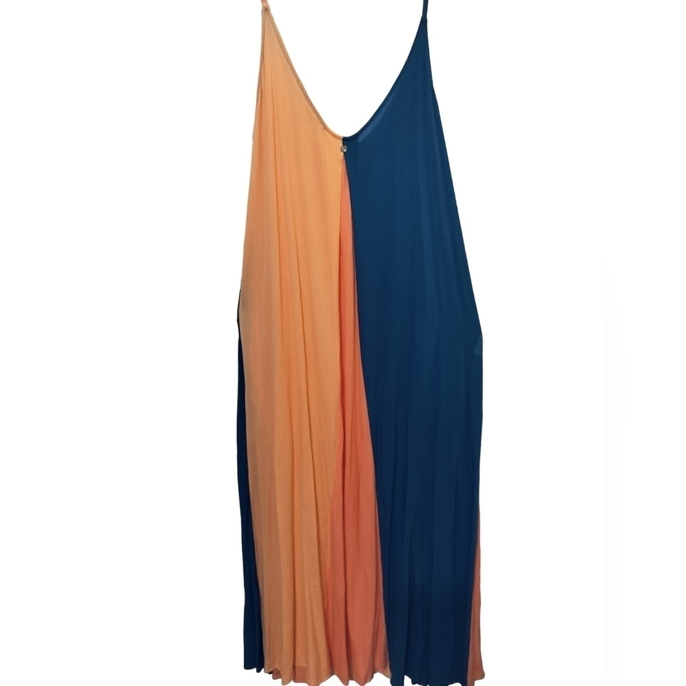 (1591) SKYE Emory Seashore Colorblocked Sleeveless Maxi Dress Size XL - Picture 4 of 13